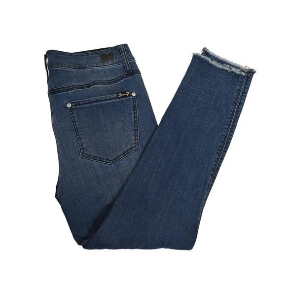 Seven7 Premium Womens 12 Skinny Distressed Raw Hem Jeans - Picture 3 of 11